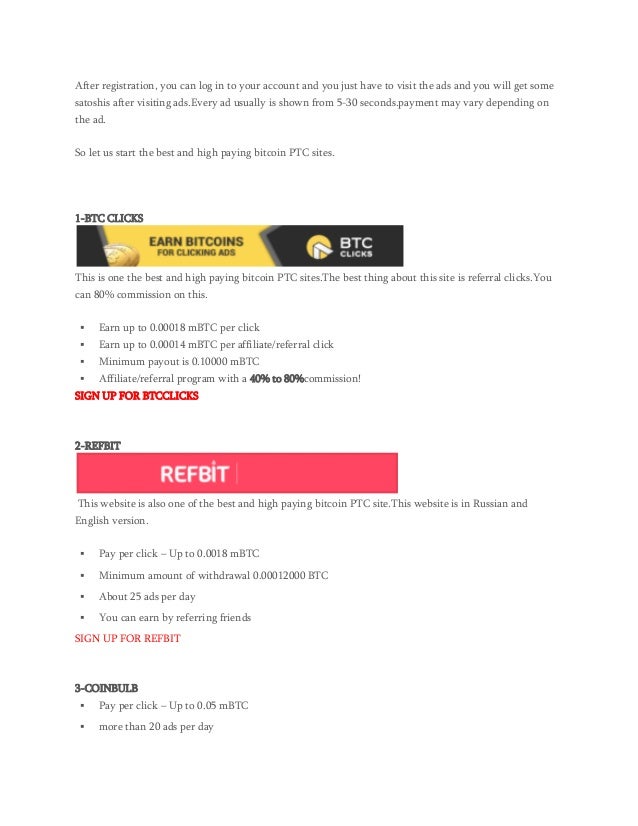 10 Best And High Paying Bitcoin Ptc Sites 2018 Paid To Click Sites - 